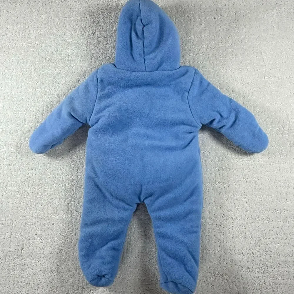 Disney Pooh Bear Blue Fleece Winter Coverall With Snaps - Infant US 3-6 Months